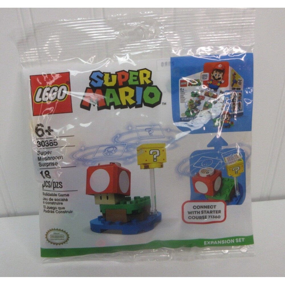 LEGO Super Mario Super Mushroom Surprise Expansion Set 30385 18pc Polybag New 6+
